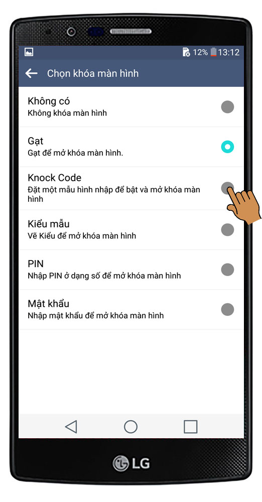 Chọn Knock Code